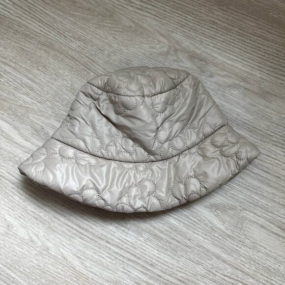 Flower taupe puffer bucket hat - Picture 1 of 4